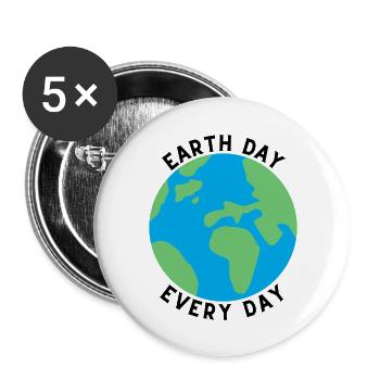 Jour de la Terre Tous les jours - Lot de 5 grands badges (56 mm) - blanc - Devant