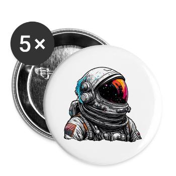 Astronaut / Space / Spaceship / Spaceship / Moon - Buttons large 2.2''/56 mm (5-pack) - white - Front