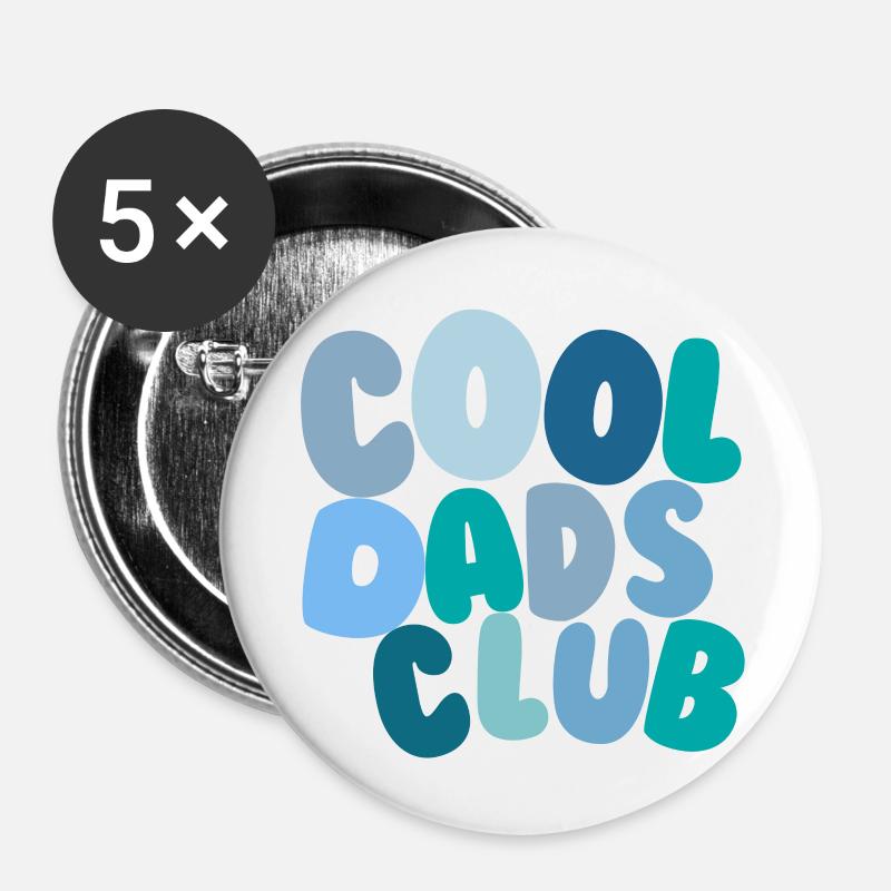 Cool Dads Club Blue - Buttons large 2.2''/56 mm (5-pack) - white