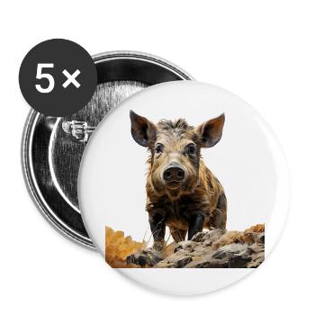 The pigs of Iberico - Buttons large 2.2''/56 mm (5-pack) - white - Front