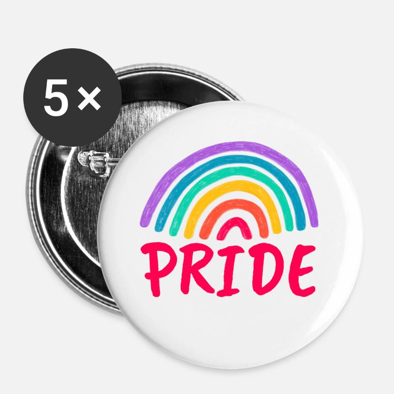 PRIDE pink - Ready for Pride Month! - Buttons large 2.2''/56 mm (5-pack) - white