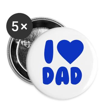 I LOVE DAD Blue - Buttons large 2.2''/56 mm (5-pack) - white - Front