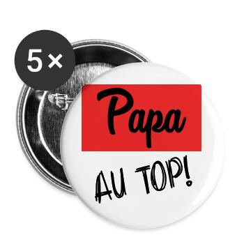 HAPPY FATHER'S DAY. DAD. FATHER'S DAY. FATHER - Buttons large 2.2''/56 mm (5-pack) - white - Front