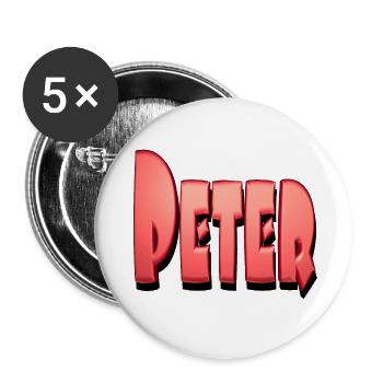 peter2 - Buttons large 2.2''/56 mm (5-pack) - white - Front