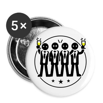 Bachelor Groom Team Bachelors - Buttons large 2.2''/56 mm (5-pack) - white - Front