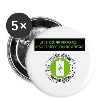 Je ne suis pas paresseux - Lot de 5 grands badges (56 mm) - blanc - Devant