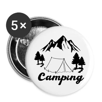 camping - Buttons groß 56 mm (5er Pack) - Weiß - Vorne