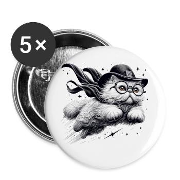 Magic Persian White Persian Cat Gift - Buttons large 2.2''/56 mm (5-pack) - white - Front