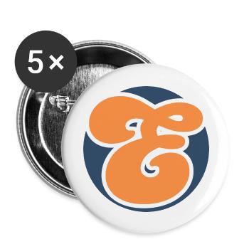 Buchstabe e orange sport - Buttons groß 56 mm (5er Pack) - Weiß - Vorne