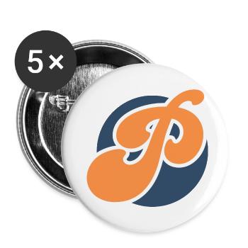 Letter p orange sport - Buttons large 2.2''/56 mm (5-pack) - white - Front