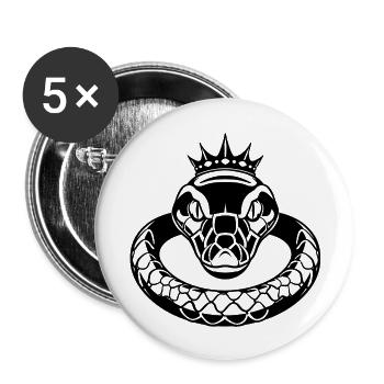 L’élégance du python royal - Lot de 5 grands badges (56 mm) - blanc - Devant