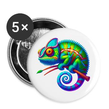 Chameleon - Buttons large 2.2''/56 mm (5-pack) - white - Front