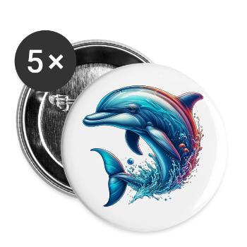 Dolphin - Buttons large 2.2''/56 mm (5-pack) - white - Front