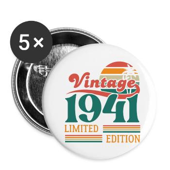 Vintage 1941 édition limitée - Lot de 5 grands badges (56 mm) - blanc - Devant