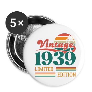 Vintage 1939 Limited Edition - Buttons large 2.2''/56 mm (5-pack) - white - Front