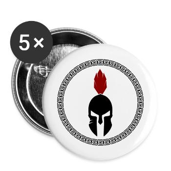 spartaner - Buttons groß 56 mm (5er Pack) - Weiß - Vorne