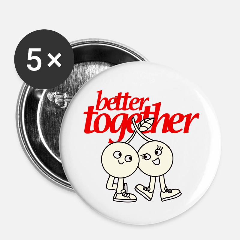 Better Together - Buttons large 2.2''/56 mm (5-pack) - white