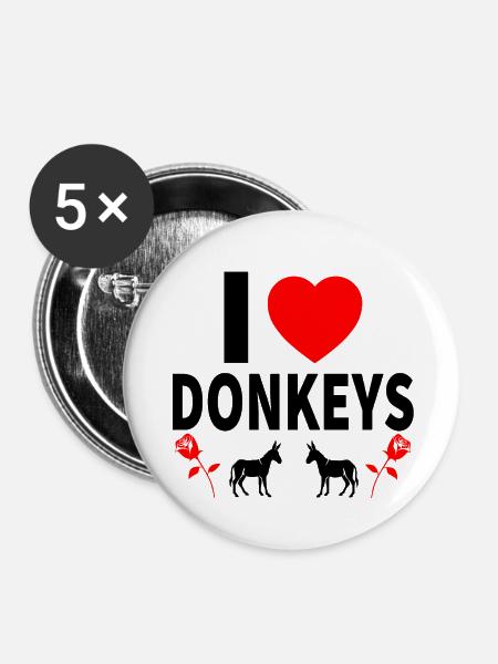Esel - Buttons groß 56 mm (5er Pack) - Weiß