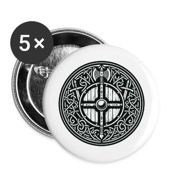Ancient Viking Symbols Celtic Gaelic Version 3 - Buttons large 2.2''/56 mm (5-pack) - white - Front