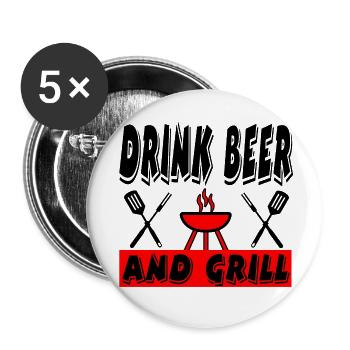 Bière - Lot de 5 grands badges (56 mm) - blanc - Devant