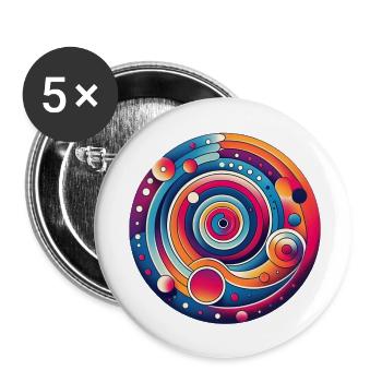 Planète psychédélique - Lot de 5 grands badges (56 mm) - blanc - Devant