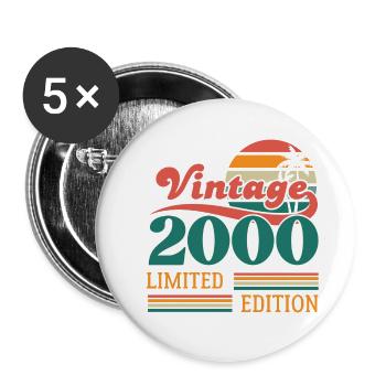 Vintage 2000 Limitierte Auflage - Buttons groß 56 mm (5er Pack) - Weiß - Vorne