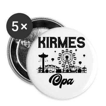 Kirmes Opa Jahrmarkt Rummel Volksfest - Buttons groß 56 mm (5er Pack) - Weiß - Vorne