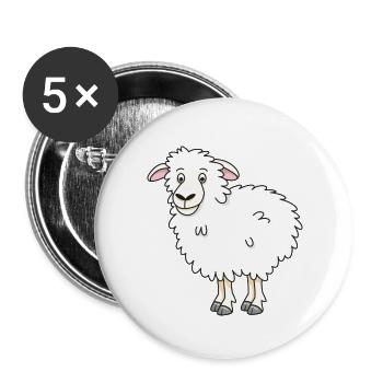 Drôle de mouton - Lot de 5 grands badges (56 mm) - blanc - Devant