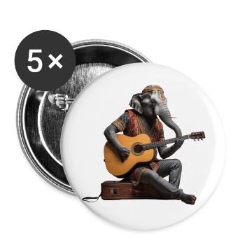 Helephant Gitarre - Buttons groß 56 mm (5er Pack) - Weiß - Vorne
