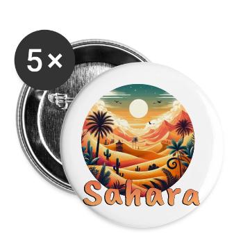 Sahara : la magie du désert au Maroc et en Égypte - Lot de 5 grands badges (56 mm) - blanc - Devant