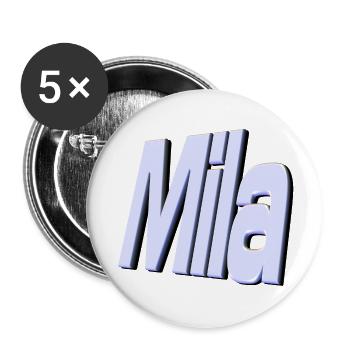 mila - Buttons groß 56 mm (5er Pack) - Weiß - Vorne