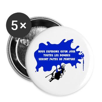 All Spray Paint - Buttons large 2.2''/56 mm (5-pack) - white - Front