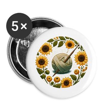 Ball of Knitter and Crochet Yarn - Buttons large 2.2''/56 mm (5-pack) - white - Front