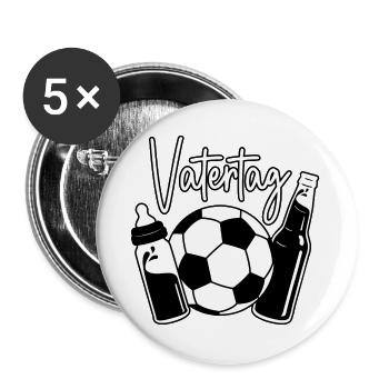 Vatertag Fußball - Buttons groß 56 mm (5er Pack) - Weiß - Vorne