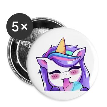 Lyaschlecki - Buttons groß 56 mm (5er Pack) - Weiß - Vorne