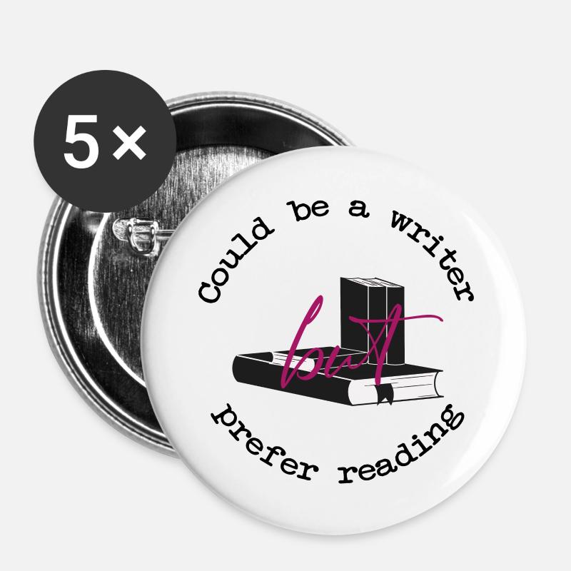 Could be a writer - Buttons large 2.2''/56 mm (5-pack) - white