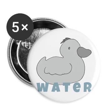 duckling water - Buttons large 2.2''/56 mm (5-pack) - white - Front