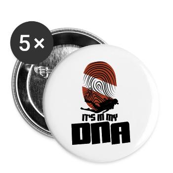 Es ist in meiner DNA - Buttons groß 56 mm (5er Pack) - Weiß - Vorne