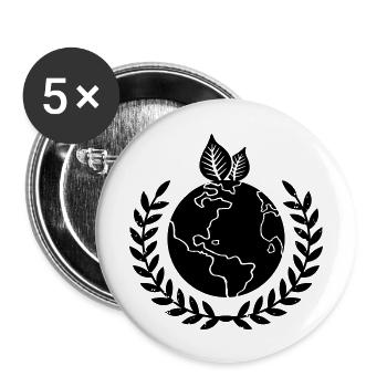 erde kranz - Buttons groß 56 mm (5er Pack) - Weiß - Vorne