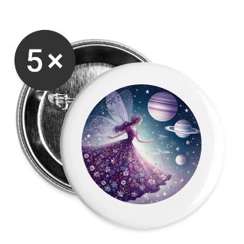 Fée des souhaits - Lot de 5 grands badges (56 mm) - blanc - Devant