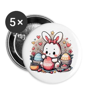 Easter preparations - Buttons large 2.2''/56 mm (5-pack) - white - Front