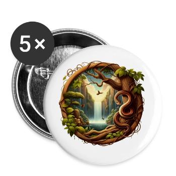 Queue in front of waterfall 1 - Buttons large 2.2''/56 mm (5-pack) - white - Front