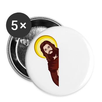 I'm Telling Dad Funny Jesus Meme God Religious - Buttons large 2.2''/56 mm (5-pack) - white - Front