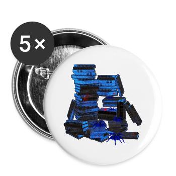 Bücher Design, Taranteln, für jedermann - Buttons groß 56 mm (5er Pack) - Weiß - Vorne