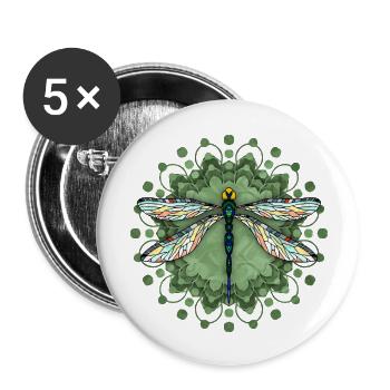 Dragonfly - Buttons large 2.2''/56 mm (5-pack) - white - Front