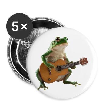 Froschkröte Musiker Gitarre - Buttons groß 56 mm (5er Pack) - Weiß - Vorne