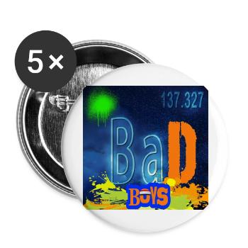 BAD BOYS - Buttons large 2.2''/56 mm (5-pack) - white - Front