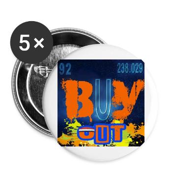BUY OUT CHEMISTRY - Lot de 5 grands badges (56 mm) - blanc - Devant