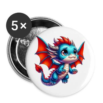 Dragon - Buttons large 2.2''/56 mm (5-pack) - white - Front
