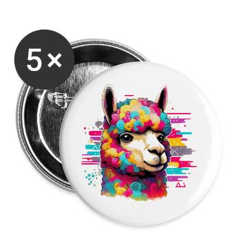 Alpaca - Buttons large 2.2''/56 mm (5-pack) - white - Front